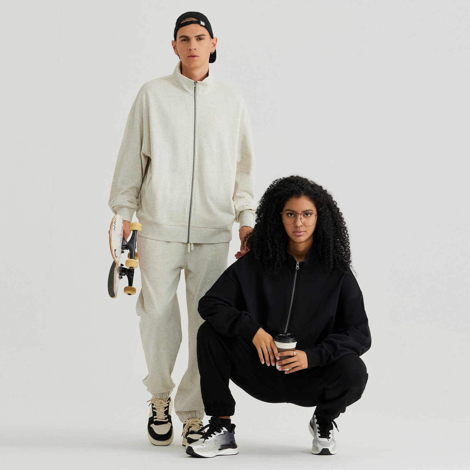 Kaizo 430g Fleece-Lined Mock-Neck Cardigan